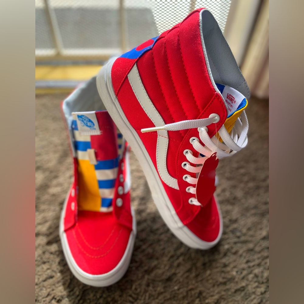 Vans Unisex SK8-Hi Reissue (1966) Skateboarding-Shoes, Red/Blue/White